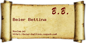 Beier Bettina névjegykártya